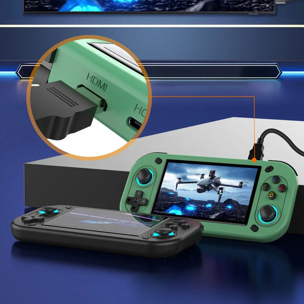 R43S Handheld Game Console 4.3 inch HD IPS Screen Arcade Gaming Device with Joysticks & HD Output - Green - 7