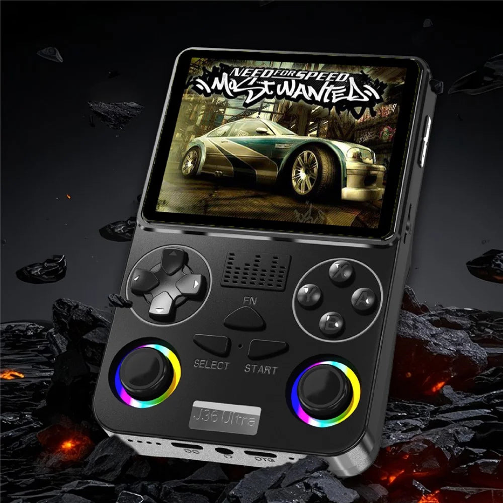 J36 Ultra Gaming Console 3.5 inch IPS Screen WiFi Online Battle RGB Joystick Retro Handheld - Black - 4
