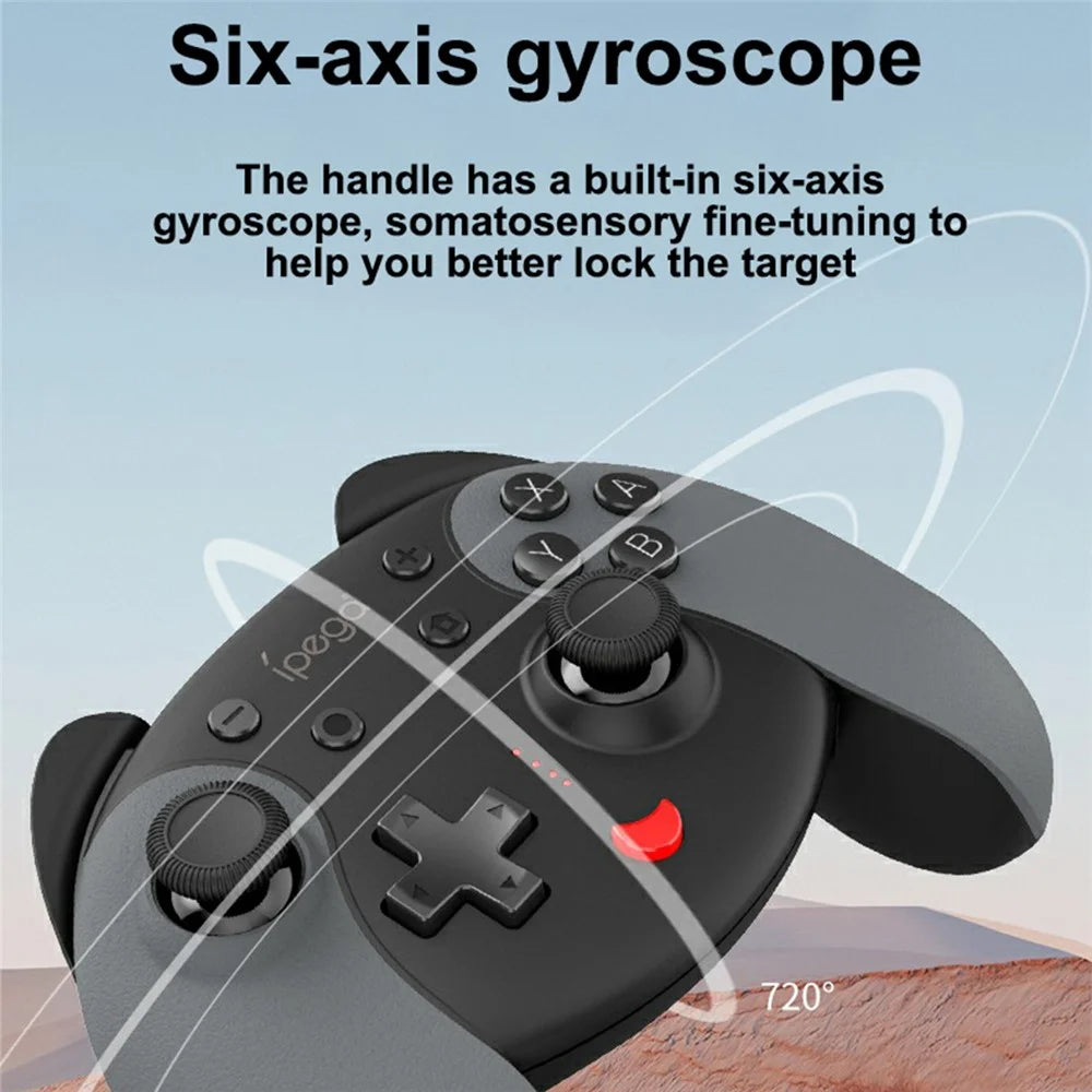 IPEGA PG-SW068 Wireless Game Controller Bluetooth-compatible Joystick with Six-axis Gyroscope NFC Vibration for Nintendo Switch - Black/Grey - 7