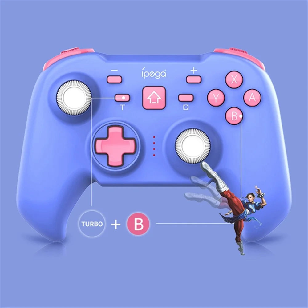 IPEGA PG-SW062C Wireless Game Controller Bluetooth-compatible Gamepad Game Console Cordless Handle for Nintendo Switch, Android, iOS, PC - Blue - 3