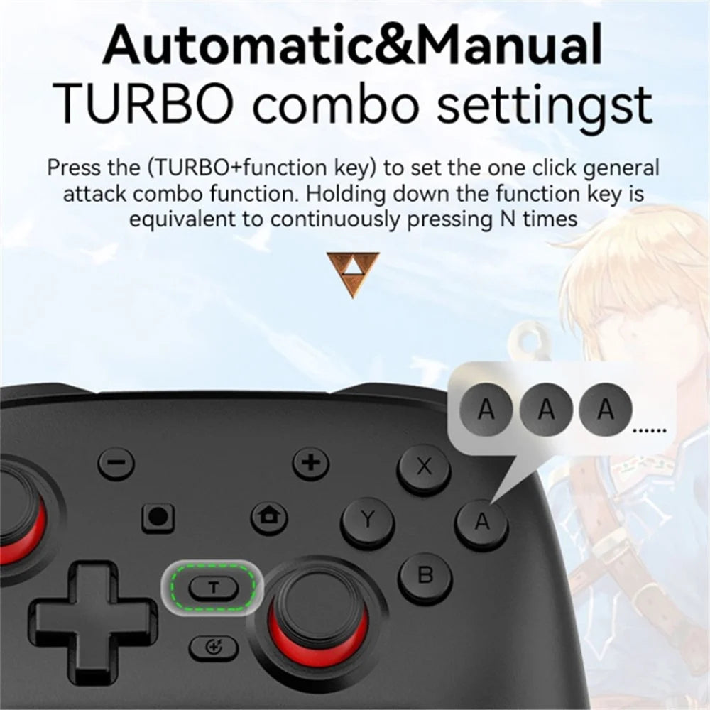 S07 Wireless Bluetooth-compatible Controller for Nintendo Switch Pro Controller Gamepad Portable Gaming Joystick Handle - Black - 4