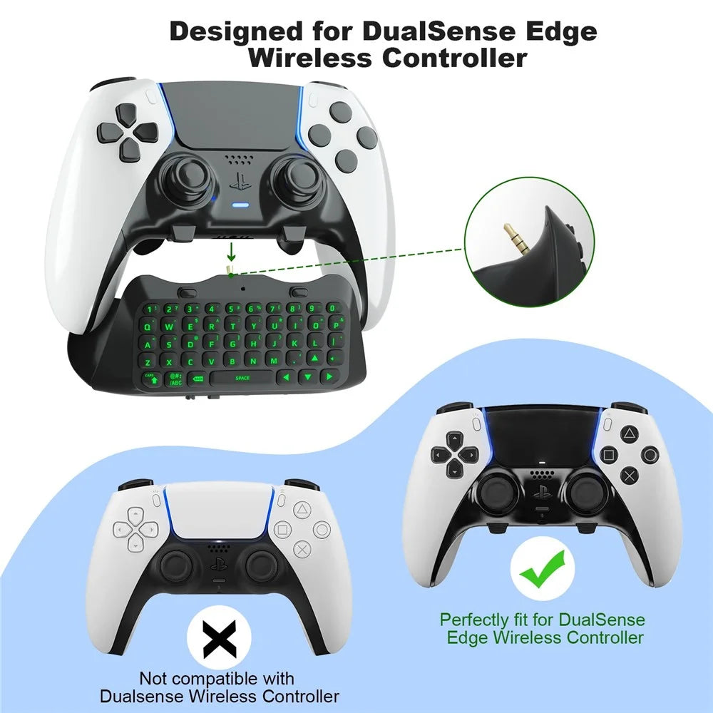 JYS P5172 For Sony PS5 DualSense Edge Controller Wireless Bluetooth-compatible External Keyboard Portable Gamepad Keyboard - Black - 4