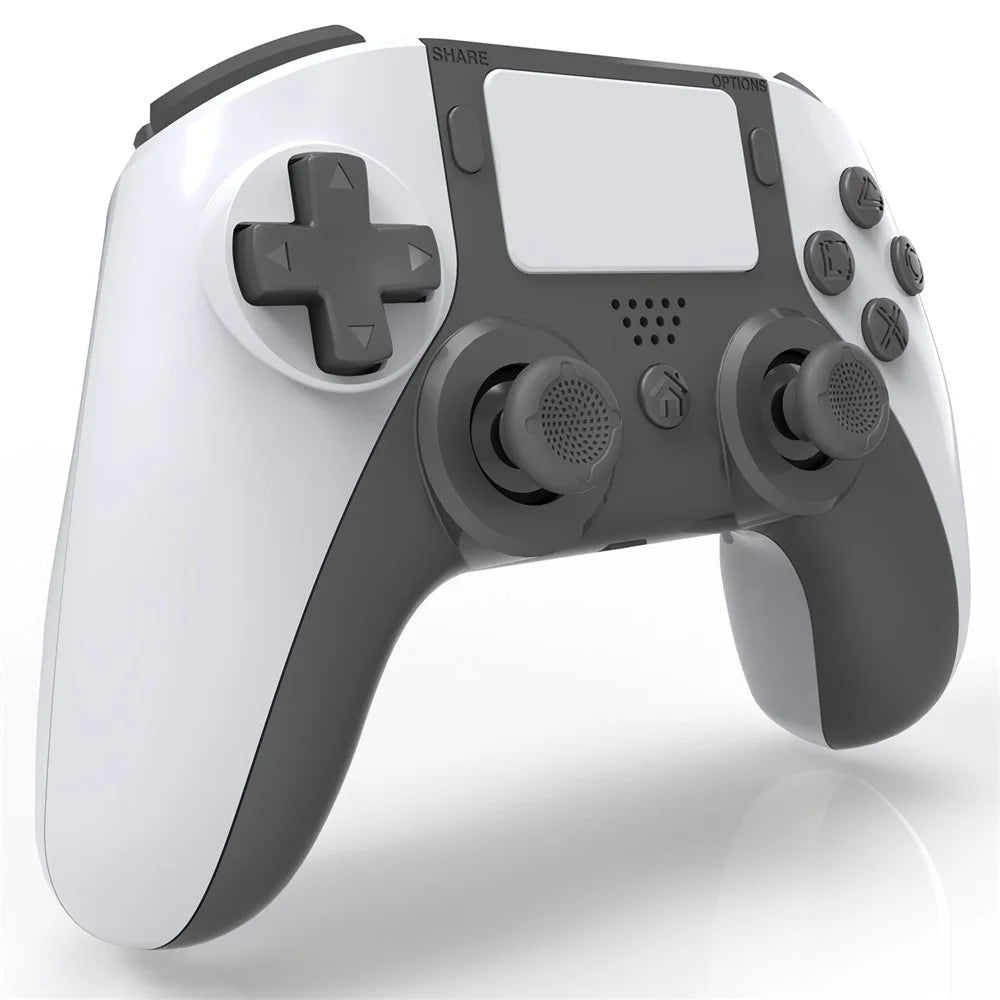 TOPWOLF HS-PS4252 For PS4 Bluetooth-compatible Controller PC Programmable Dual Vibration Gamepad - Black / White - 2
