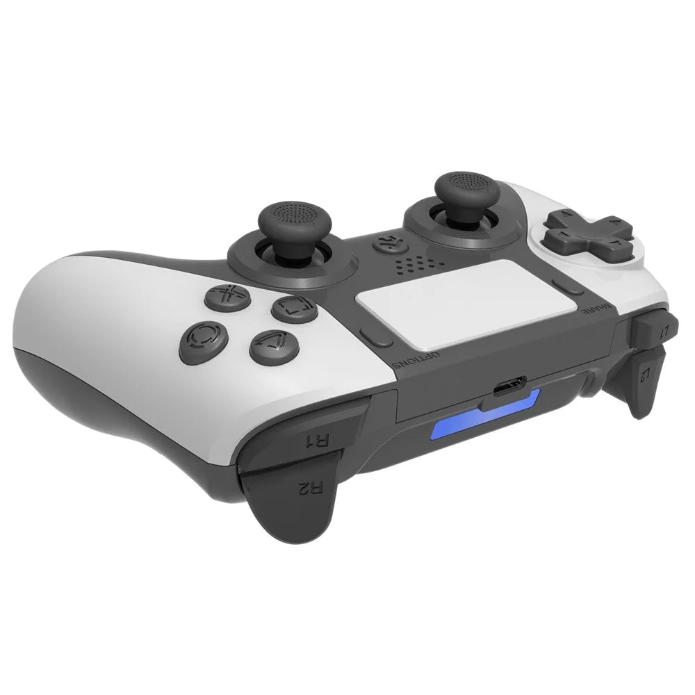 TOPWOLF HS-PS4252 For PS4 Bluetooth-compatible Controller PC Programmable Dual Vibration Gamepad - Black / White - 3