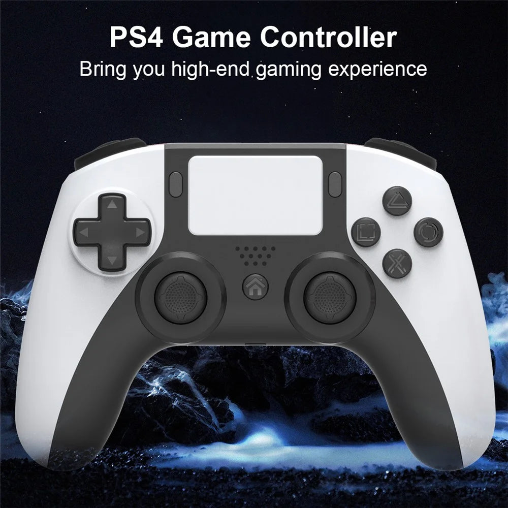 TOPWOLF HS-PS4252 For PS4 Bluetooth-compatible Controller PC Programmable Dual Vibration Gamepad - Black / White - 4
