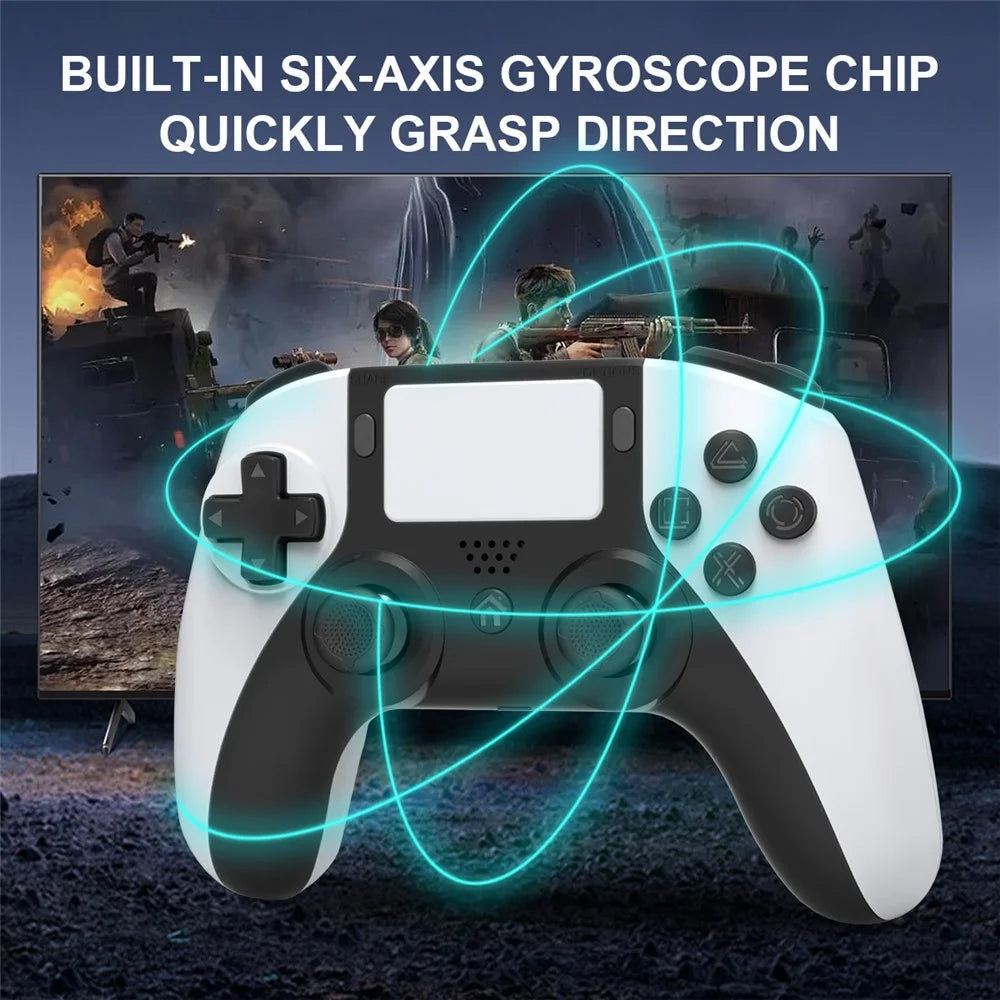 TOPWOLF HS-PS4252 For PS4 Bluetooth-compatible Controller PC Programmable Dual Vibration Gamepad - Black / White - 6