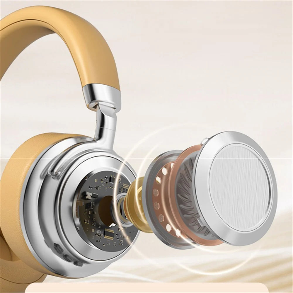 CR-9 Metal Retro Over-Ear Wireless Headset Bluetooth-compatible 5.4 HiFi Music Gaming Headphone - Silver+Black - 5