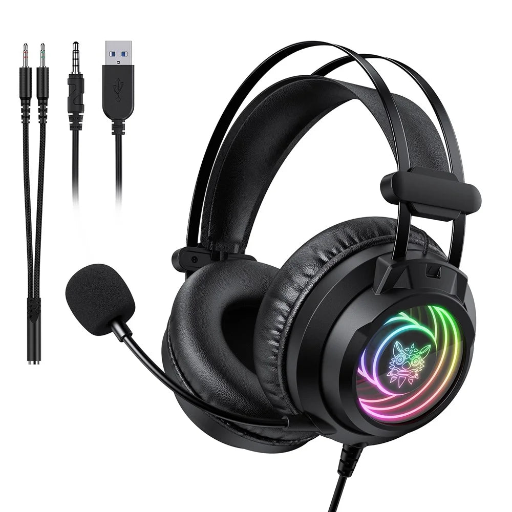 ONIKUMA X80 Gaming Over-Ear Headset 7.1 Surround Sound 50mm Drivers USB Wired Headphone for PC - 2