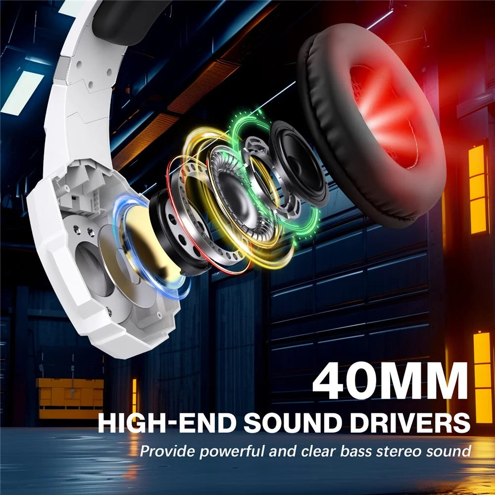 KOTION EACH G9000 Pro LED Light Gaming Headset Wired Over-Ear PC Headphone with Microphone - White - 6