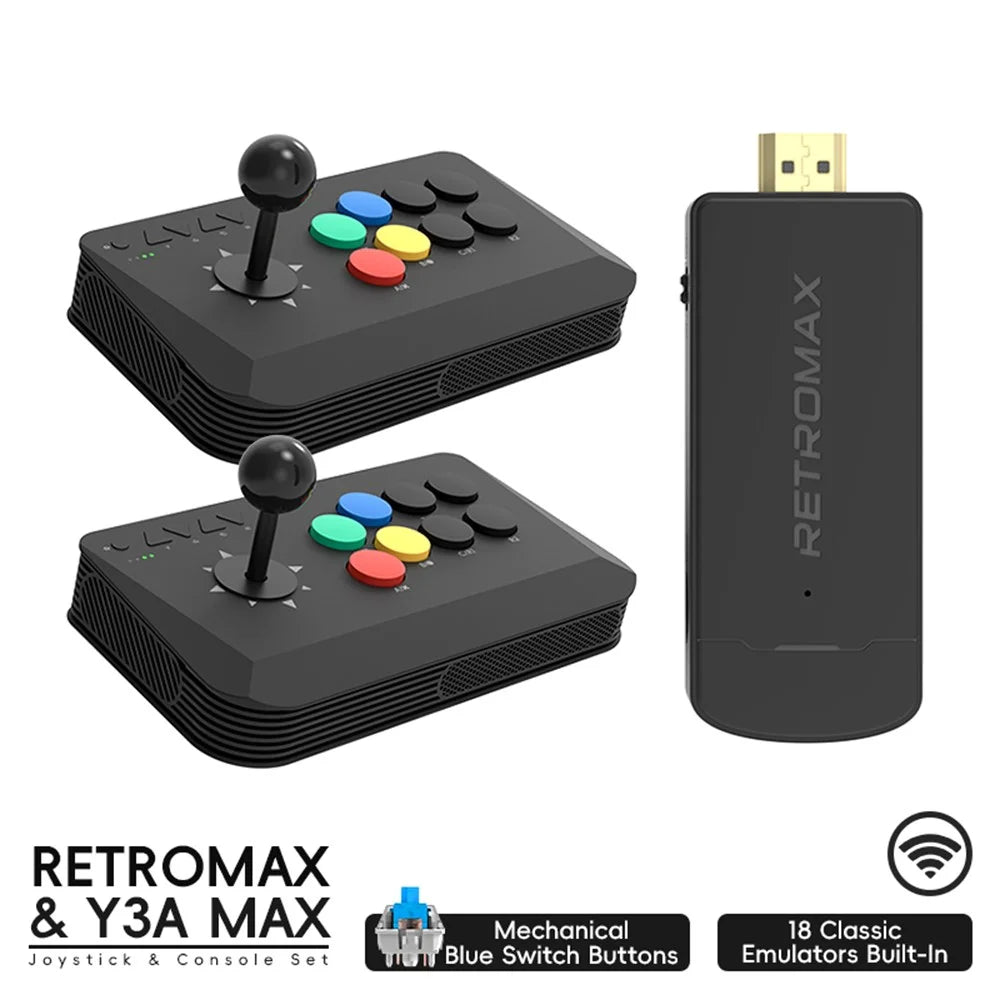 DATA FROG Y3A MAX 2Pcs Joystick Controller Arcade Game Station with M8 Wireless Game Stick Support HD Video Output - 2
