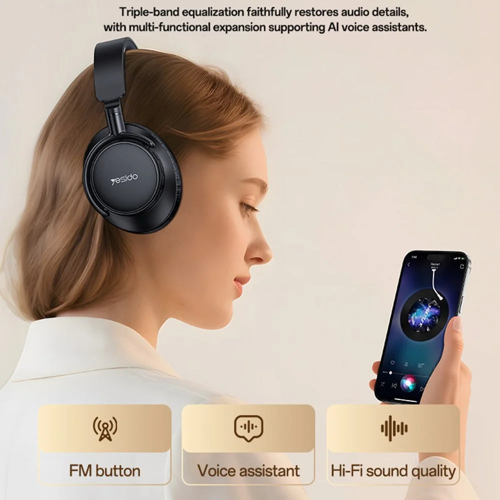 YESIDO EP12 Over-Ear Bluetooth-Compatible Headphones Zero-Pressure Comfort Wired / Wireless Dual Mode - 3