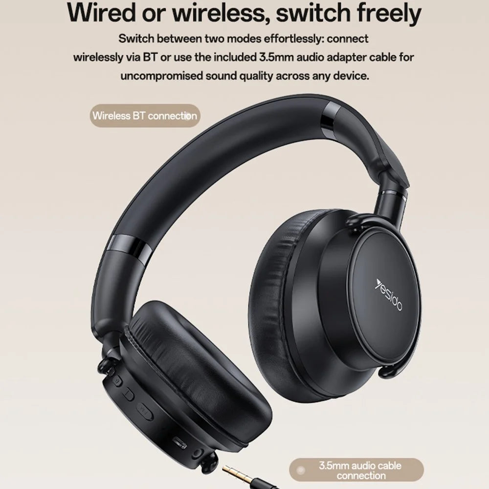 YESIDO EP12 Over-Ear Bluetooth-Compatible Headphones Zero-Pressure Comfort Wired / Wireless Dual Mode - 4