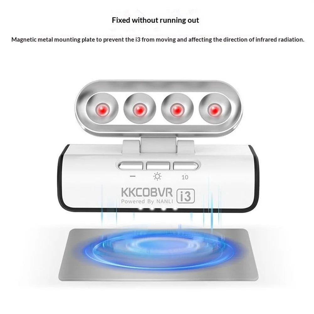 KKCOBVR i3 IR Tracking Base Station for Meta Quest 3 / 3S / Pro Infrared Enhancement Light 4-Level Brightness VR Accessory - Silver White - 5