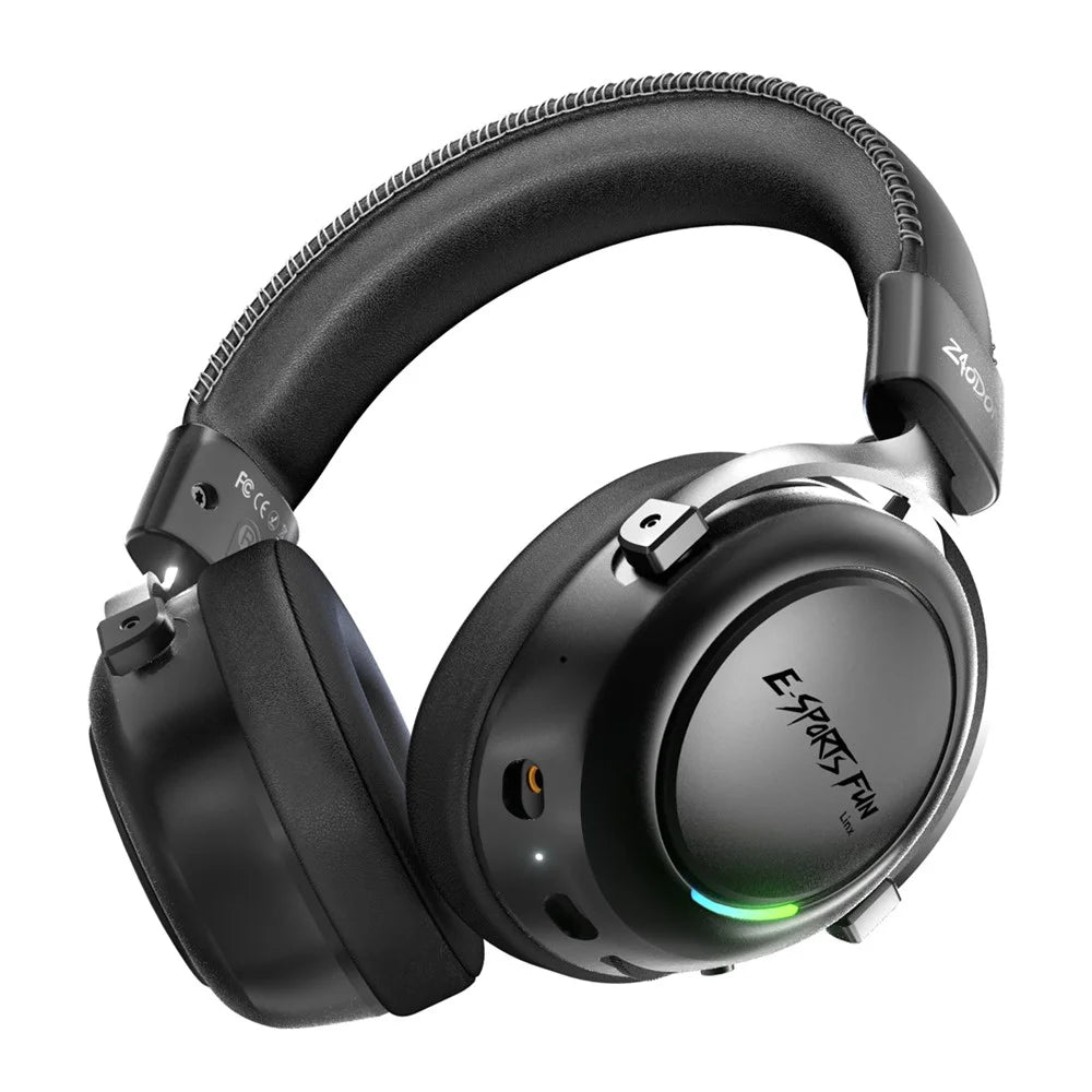 ZAODON LinX G5 Wireless Gaming Headset Bluetooth-compatible 6.0 4-Mode 7.1 Virtual Surround Sound - Black - 2