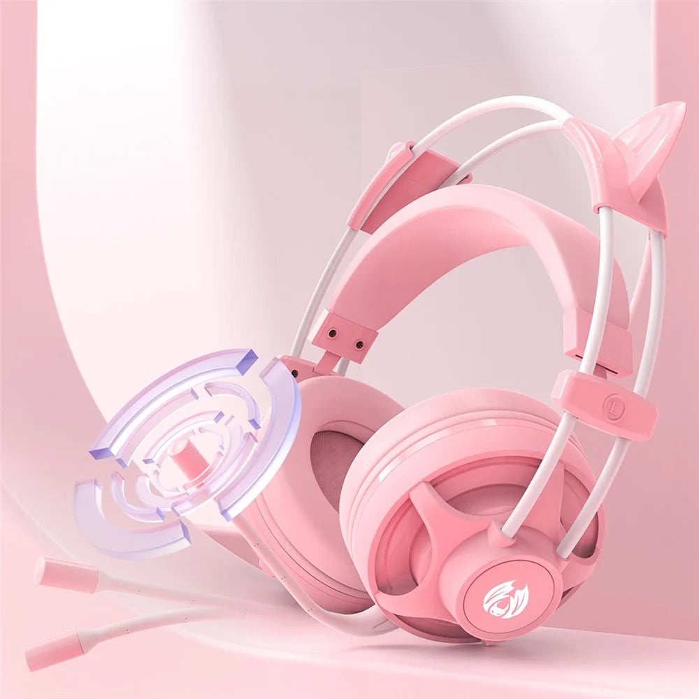BATXELLENT H2 Monochrome Glowing Gaming Headset Wired Headphone with Cat Ears - 2
