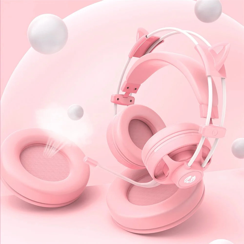 BATXELLENT H2 Monochrome Glowing Gaming Headset Wired Headphone with Cat Ears - 7