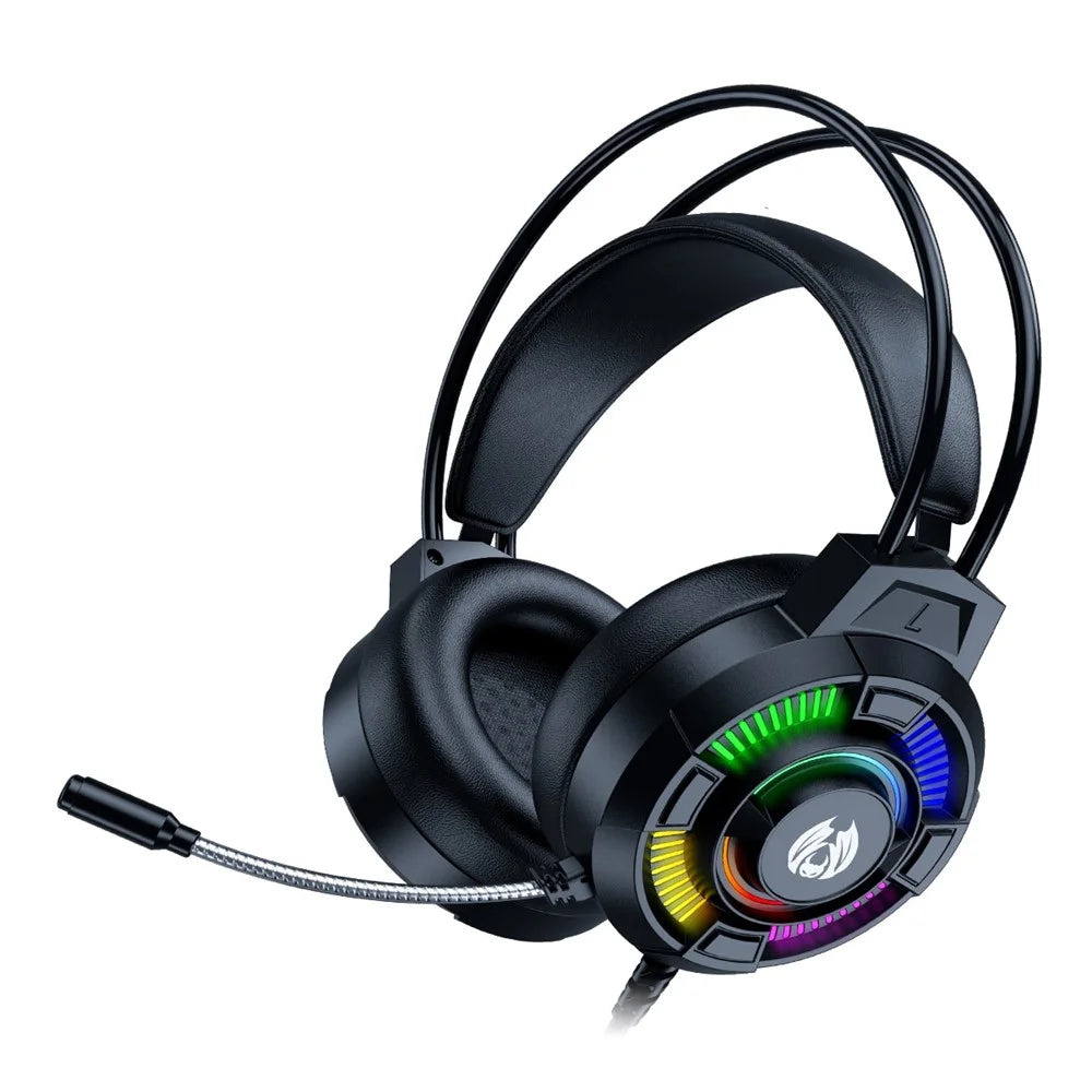BATXELLENT H81 RGB Wired Headset Adjustable Gaming Headphone Noise Canceling Earphone with Mic for PC, Laptops, Mobile Phones - Black - 2