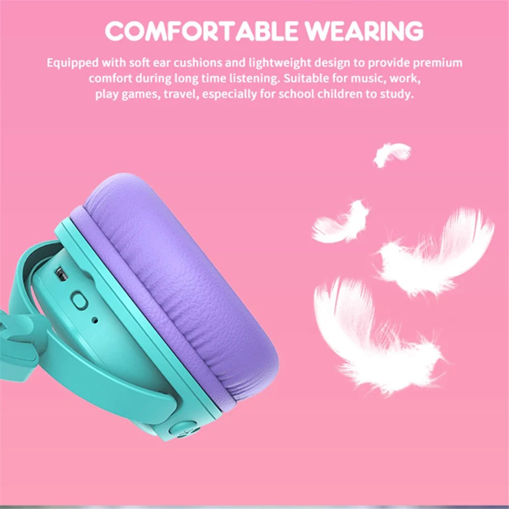 GORSUN GS-E62 Ear-Cover Children Bluetooth-compatible Headset Folding Headphones Wireless Earphones for Mobile Phone Tablet PC - Pink - 3