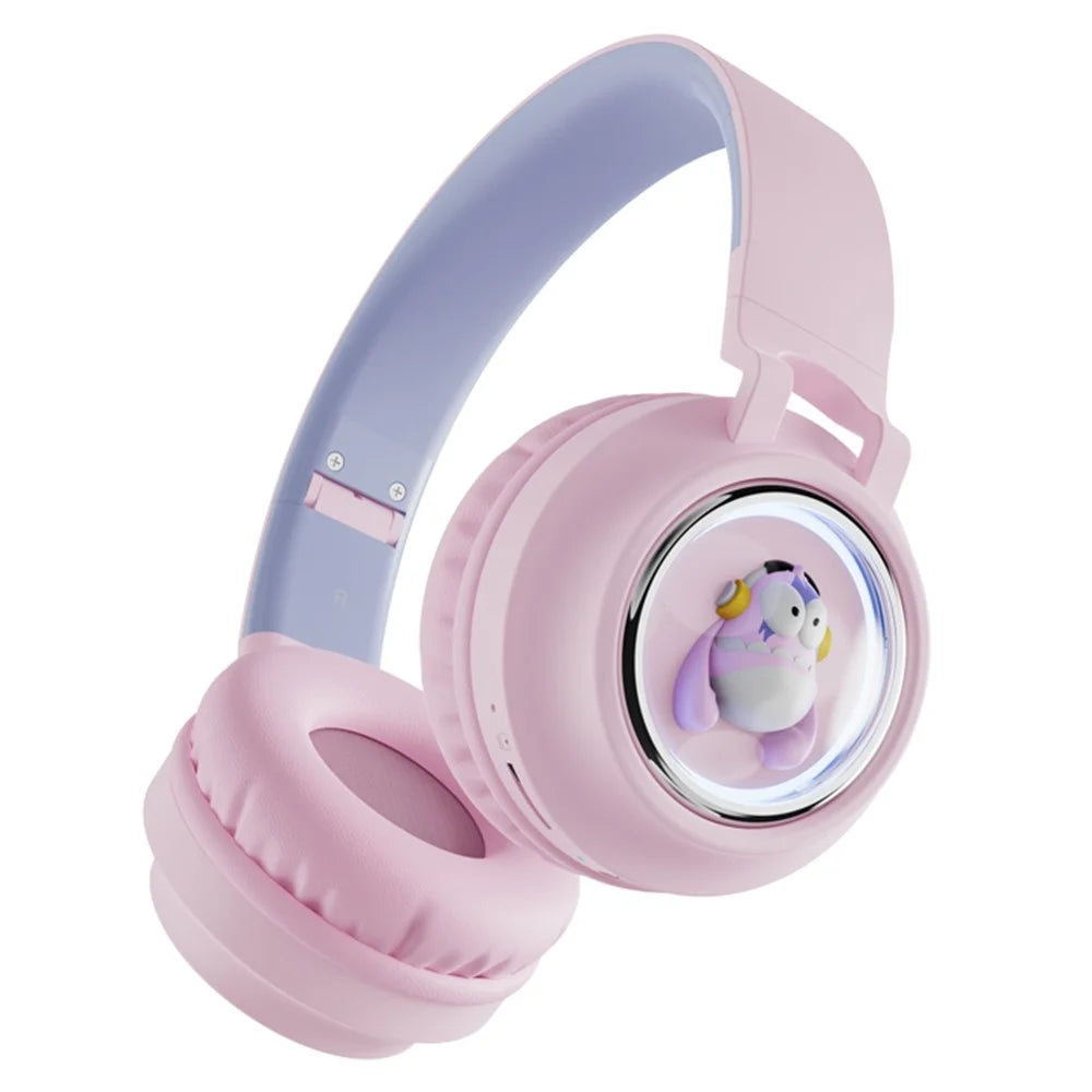 FINGERTIME Q1 BT5.3 Space Capsule Wireless Headset with Breathing Light Bluetooth-compatible Headphone for Kids - Pink - 1