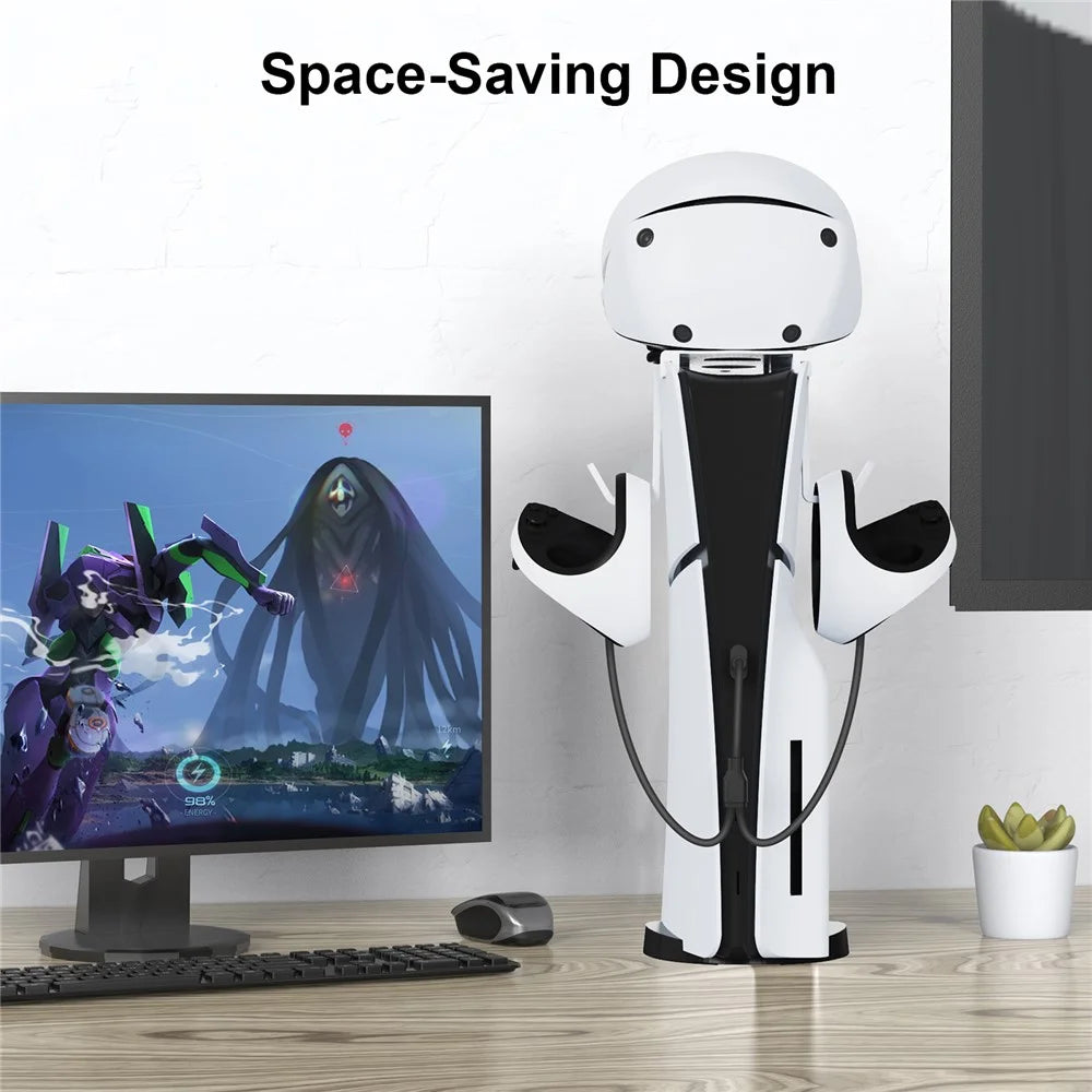 JYS P5171 For PS5 / PS5 Slim Host Universal Top Stand VR Helmet Handle Charging Storage Rack - 5