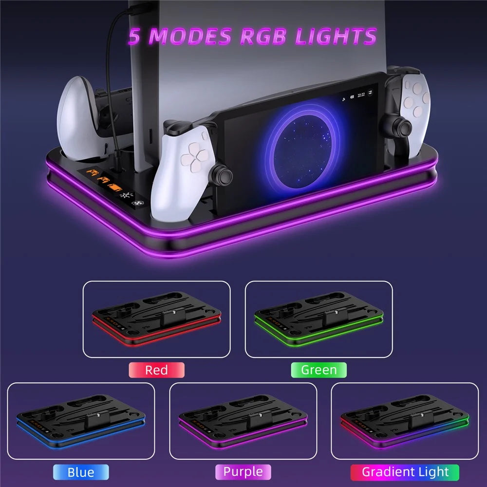 JYS JYS-P5201 Headphone Hanger Charging Stand with RGB Light for PS5 / PS5 Slim / PS Portal - 7