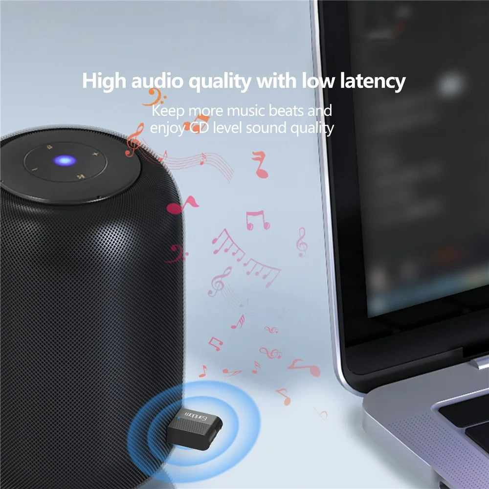 EARLDOM M90 USB Wireless Audio Adapter Bluetooth-compatible 5.0 Audio Receiver Transmitter for Car, Computer - 7