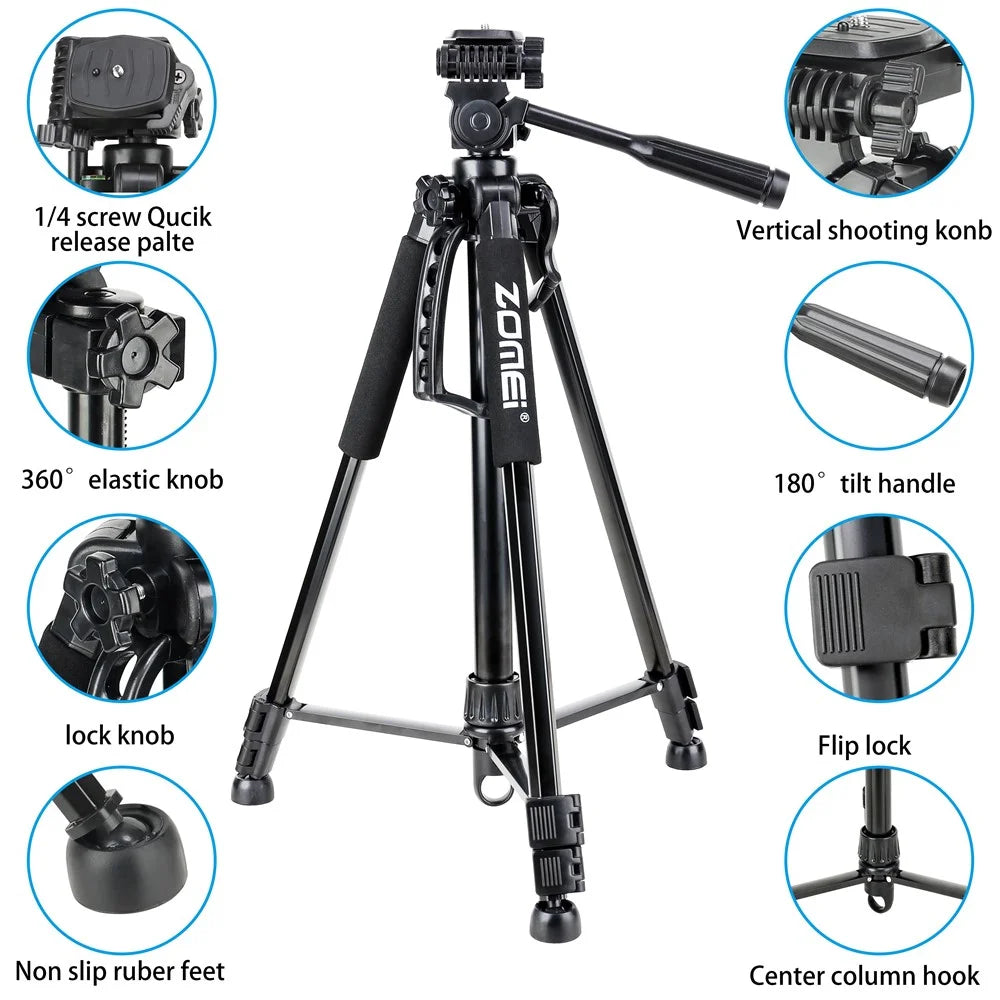 ZOMEI 1200 SLR Camera Phone Floor Stand Telescopic Live Streaming Photography Tripod - 7