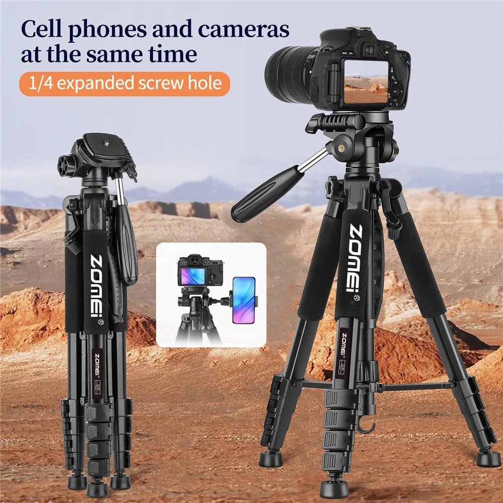 ZOMEI Q188 Camera Tripod SLR Camera Stand Mobile Phone Live Broadcast Stand Projector Fill Light Stand - Black - 2