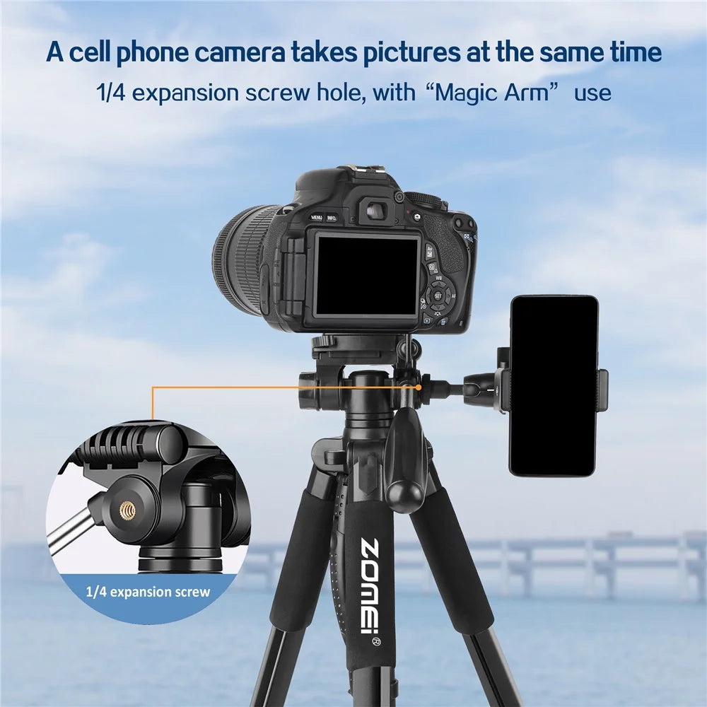 ZOMEI Q188 Camera Tripod SLR Camera Stand Mobile Phone Live Broadcast Stand Projector Fill Light Stand - Black - 6
