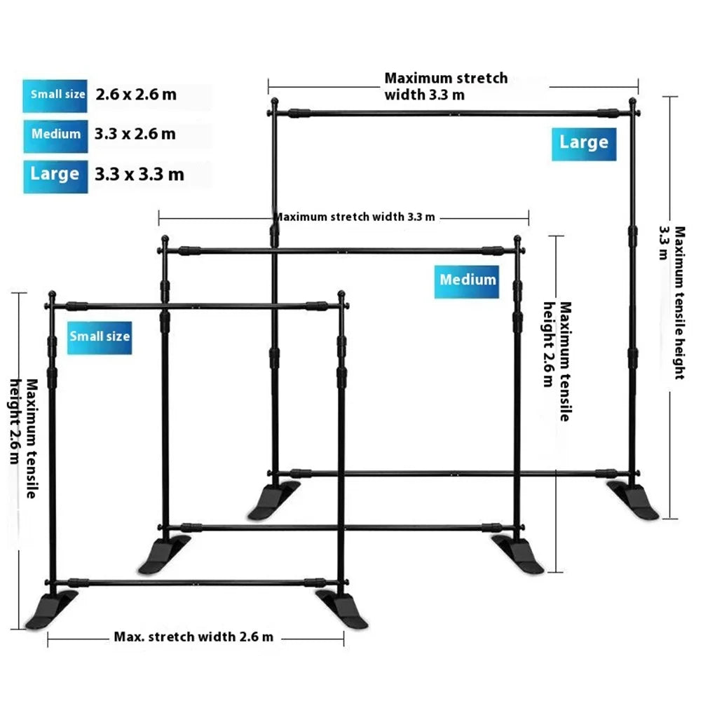 Portable Backdrop Stand 2.6 x 2.6m Display Frame Poster Stand Advertising Board Exhibition Panel - 6