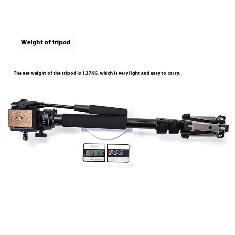 YUNTENG VCT-588 Extendable DSLR Camera Camcorder Hydraulic Fluid Gimbal Monopod with Support Foot - 6