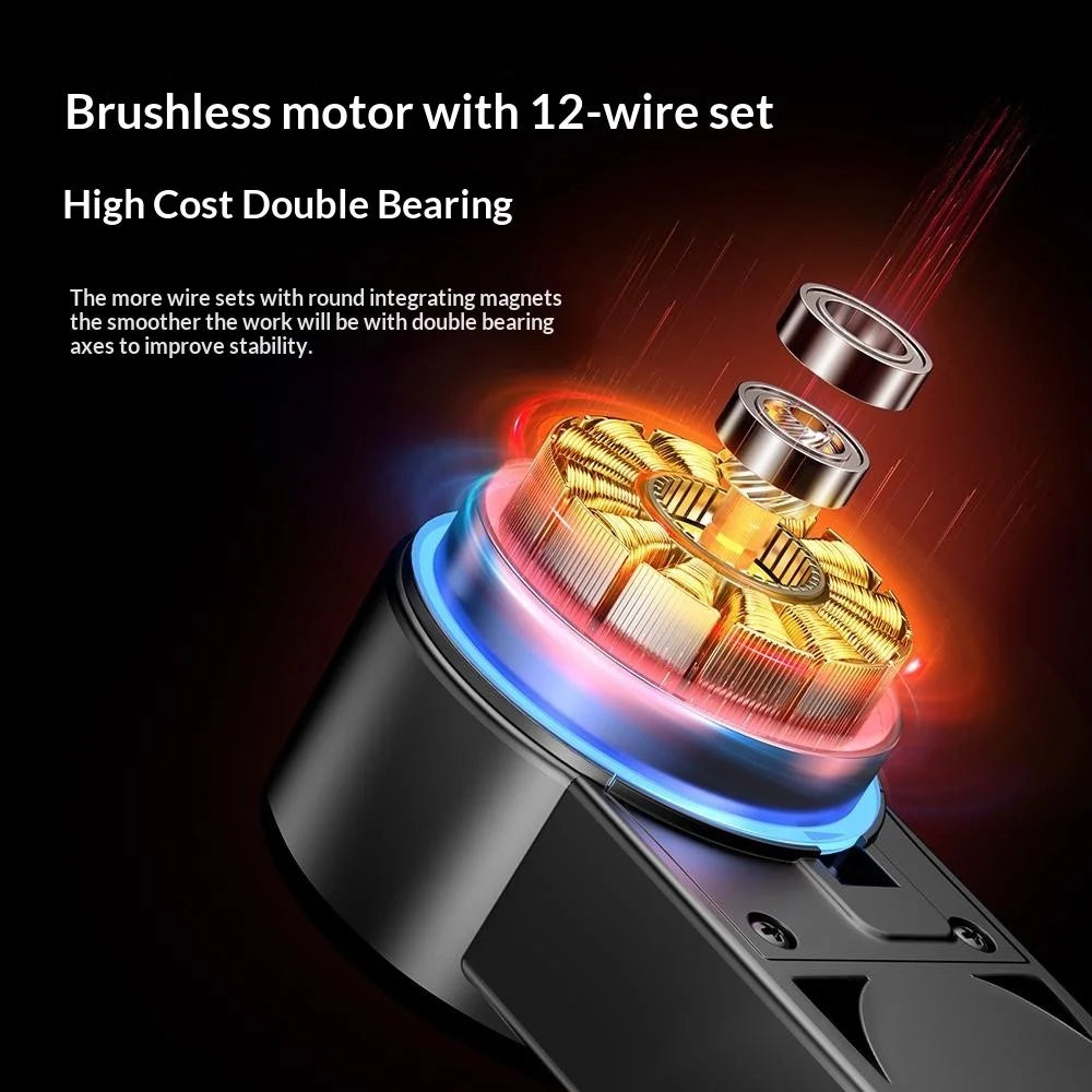 Q34 AI Anti-Shake Selfie Stick Gimbal Stabilizer RGB Beauty Light 71cm Extendable Phone Stand for Live Streaming - Black - 5