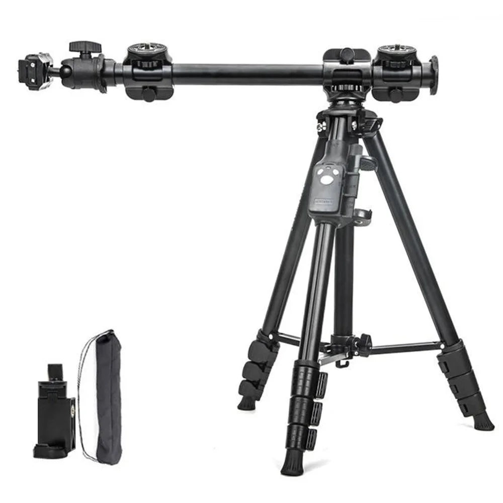 YUNTENG VCT-6109 Tripod Overhead Live Streaming 3-in-1 Kit Horizontal Arm Bluetooth-compatible Remote Control Phone Holder Set for Camera DSLR Mirrorless Smartphone - 1