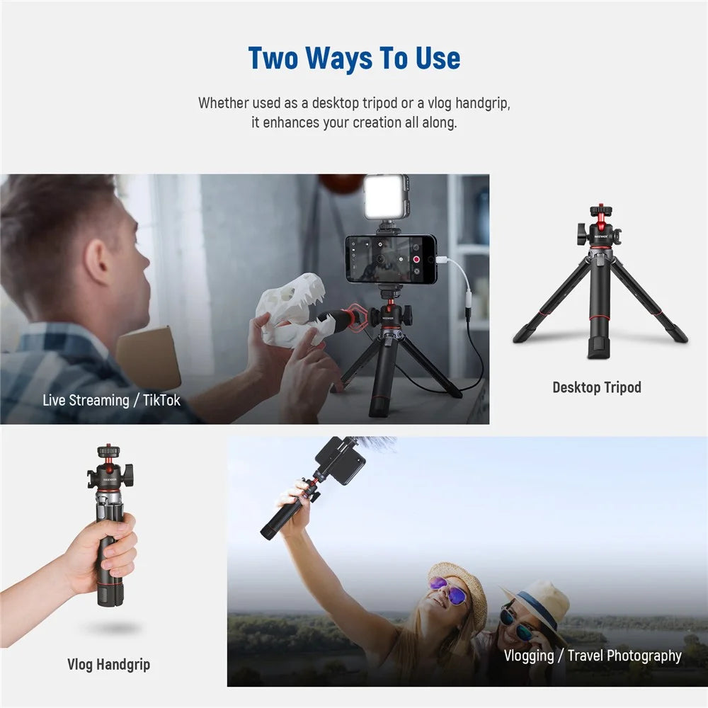 NEEWER NW-991 Camera Tripod Foldable Aluminum Alloy Handheld Stick for Live Streaming Vlogging - 3