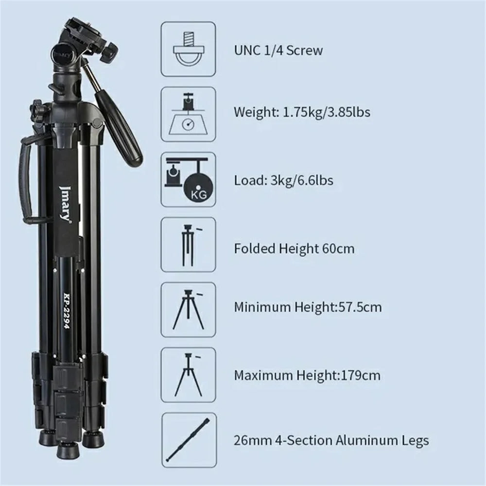 JMARY KP-2294 179cm 4-section Adjustable Monopod Multi-function Panoramic Photography Tripod - 6