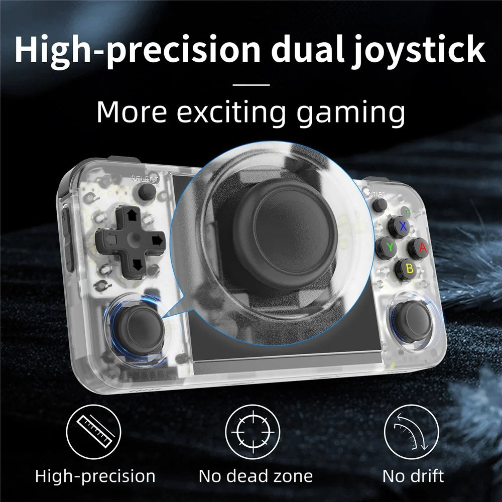 ANBERNIC RG35XXH Linux System 3.5-inch IPS Screen Open Source Game Console (English Version), 64G Memory - Transparent White - 5