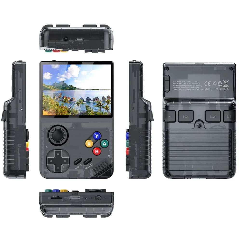 AMPOWN M19 3.5-inch IPS Screen Retro Handheld Game Console 3D Rocker Arcade Gamepad (English Version), with 128G TF Card - Black - 5