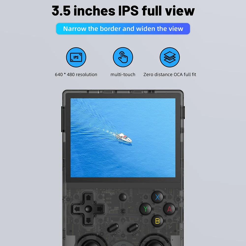 ANBERNIC RG353V 32G Handheld Retro Game Console with 128G TF Card (Built-In 25000 English Games) - Transparent Black - 4
