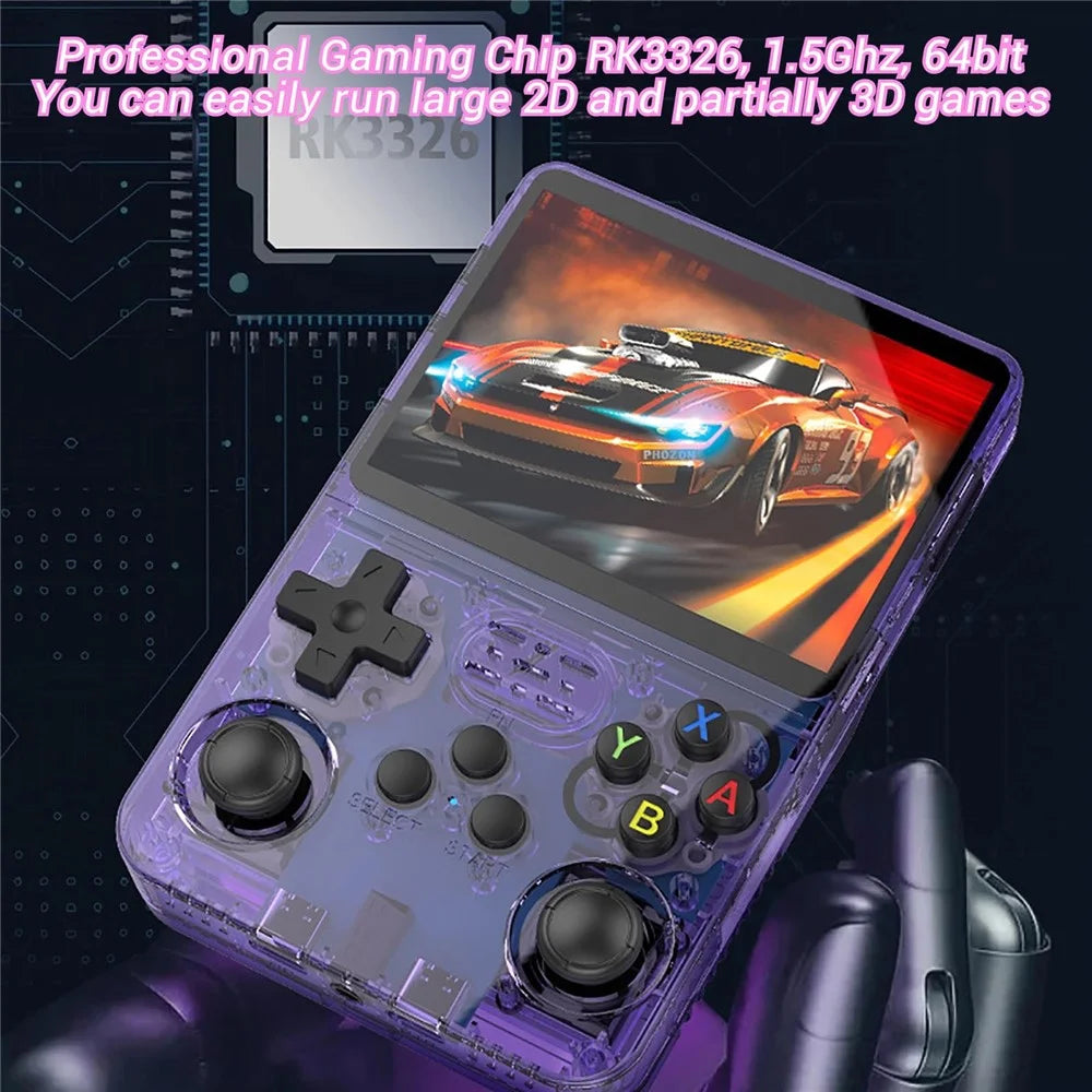 R36s 3.5 inch IPS Screen Handheld Retro Game Console with 64G TF Card - Transparent Black - 6