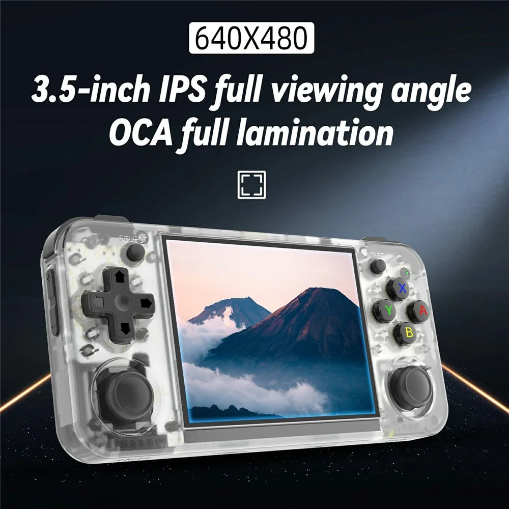 ANBERNIC RG35XXH Open Source Handheld Game Console Wireless Controller with 32G + 64G TF Card - Transparent White - 3