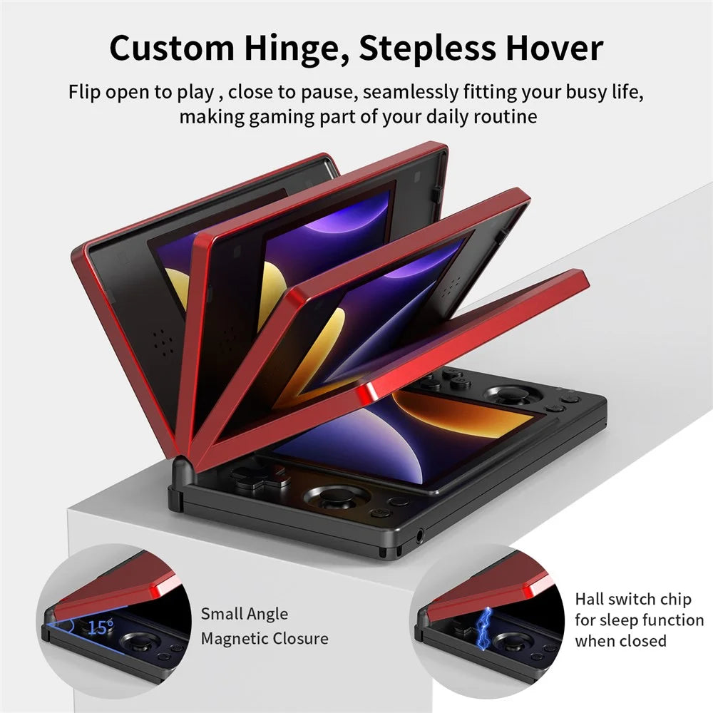 ANBERNIC RG DS Handheld Game Console Retro Arcade Android Open Source Console with Dual IPS Screens (3+32G) without Games - Red / Black - 4