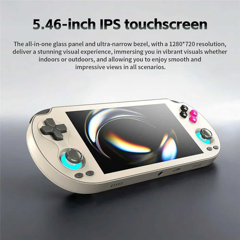 ANBERNIC RG VITA 5.46 Inch IPS Gaming Handheld Game Console Built in 3GB+64GB Streaming Android 12 T618 Octa-Core Competitive Gaming Machine - White - 4