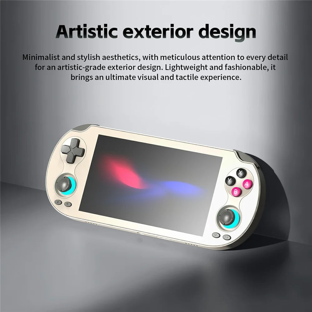 ANBERNIC RG VITA 5.46 Inch IPS Gaming Handheld Game Console Built in 3GB+64GB Streaming Android 12 T618 Octa-Core Competitive Gaming Machine - White - 5
