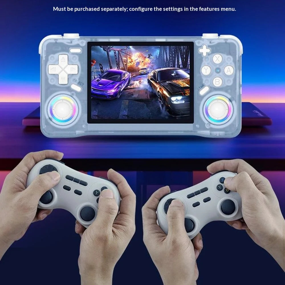 XF35H 64G Storage Open Source Handheld Game Console 3.5 inch IPS Display 30+ Emulators for Retro Gaming - White - 3
