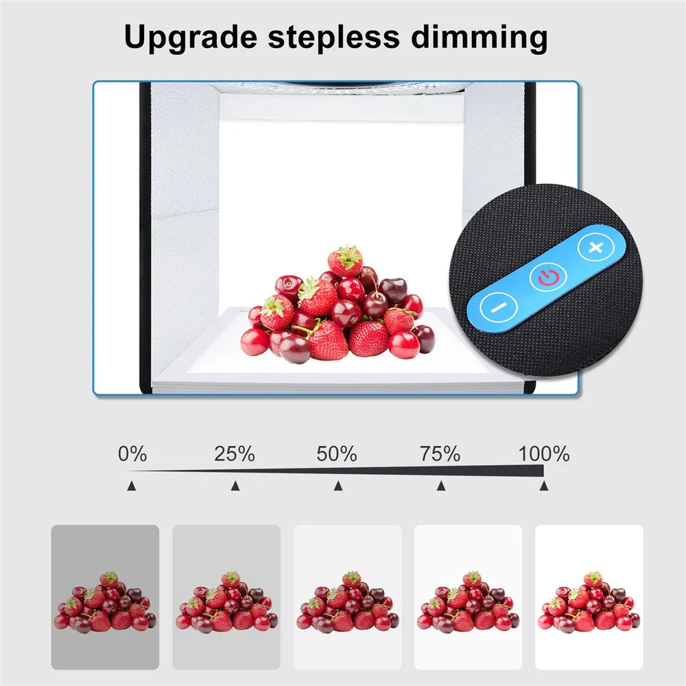 PULUZ PKT3101B Portable 25cm Photo Studio LED Ring Light Dimmable Desktop Shooting Tent Softbox with 12 Colors Background - 7