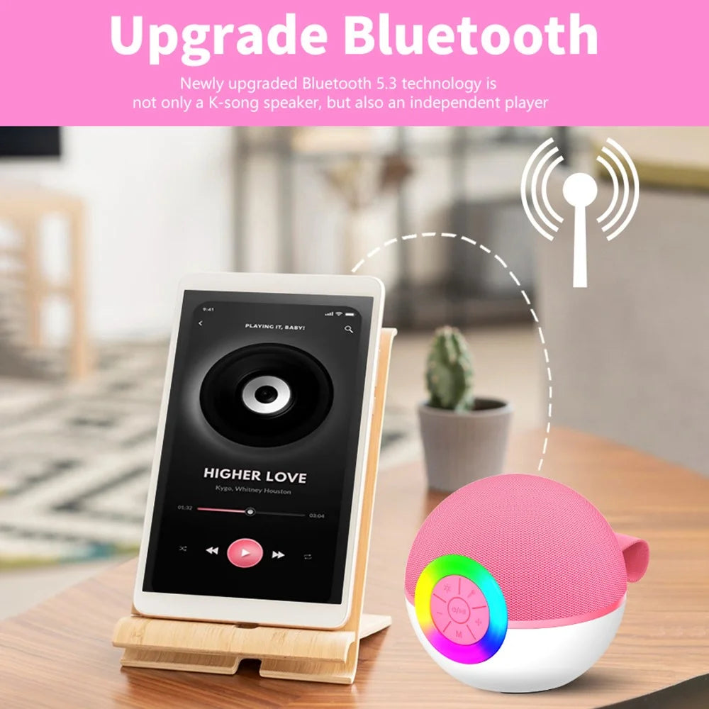 T97 Kids K Song Bluetooth-compatible Speaker with Dual Wireless Microphone Family Party Singing Song Device - Purple - 5