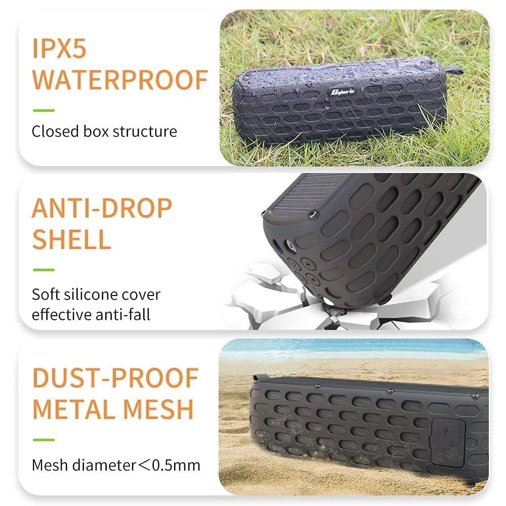 CYBORIS T6 TWS Solar Powered Bluetooth-compatible 5.0 Speaker Shock-Proof Splash-Proof Subwoofer for Outdoor Sports - 7