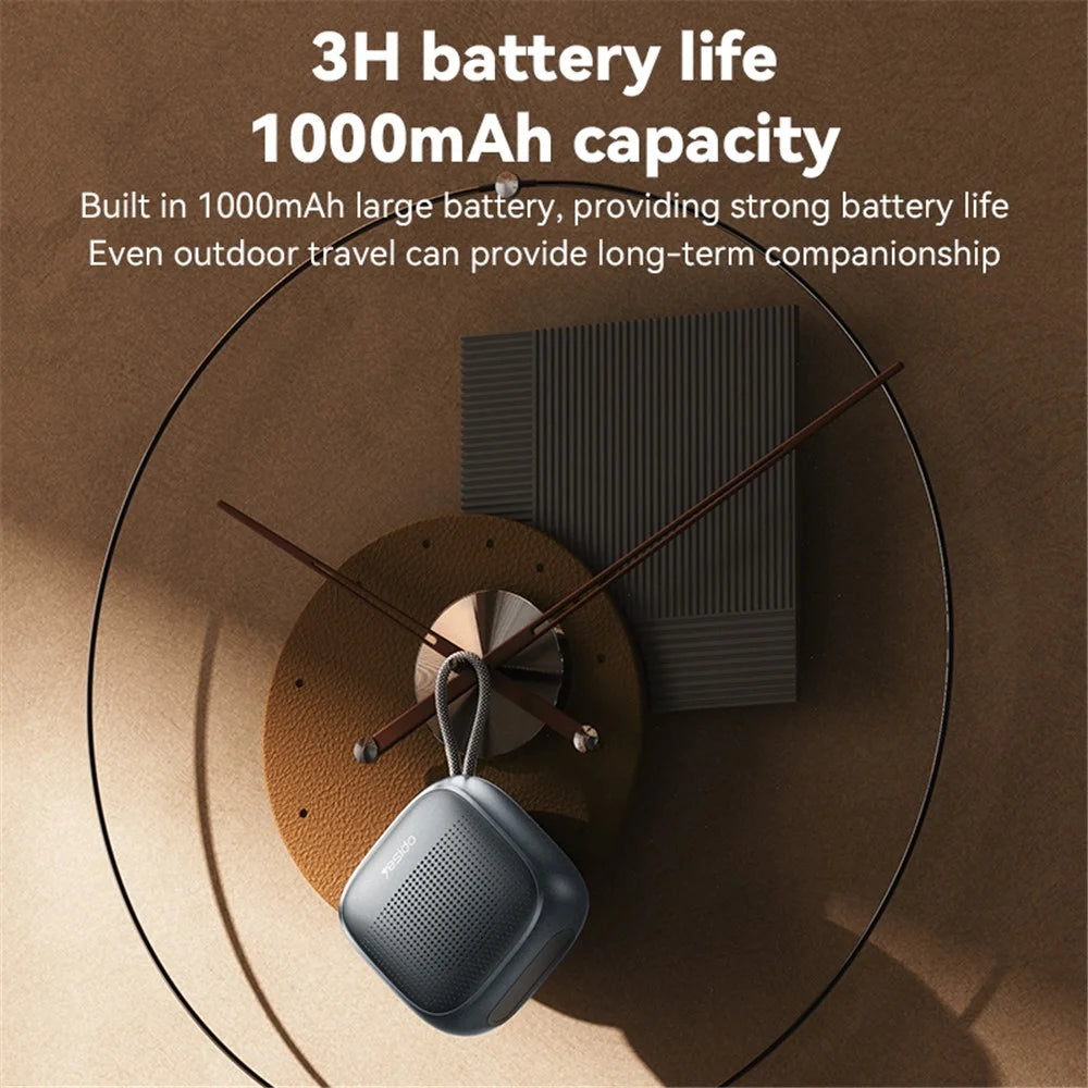 YESIDO YSW24 Portable Mini Speaker, Bluetooth-compatible 5.3 Speaker, CD Diaphragm, 1000mAh Battery - 5
