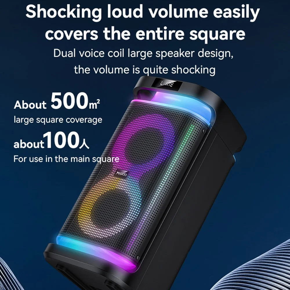 YESIDO YSW29 Outdoor Digital Bluetooth-Compatible Speaker Ambient Light Karaoke System with Microphone - 7