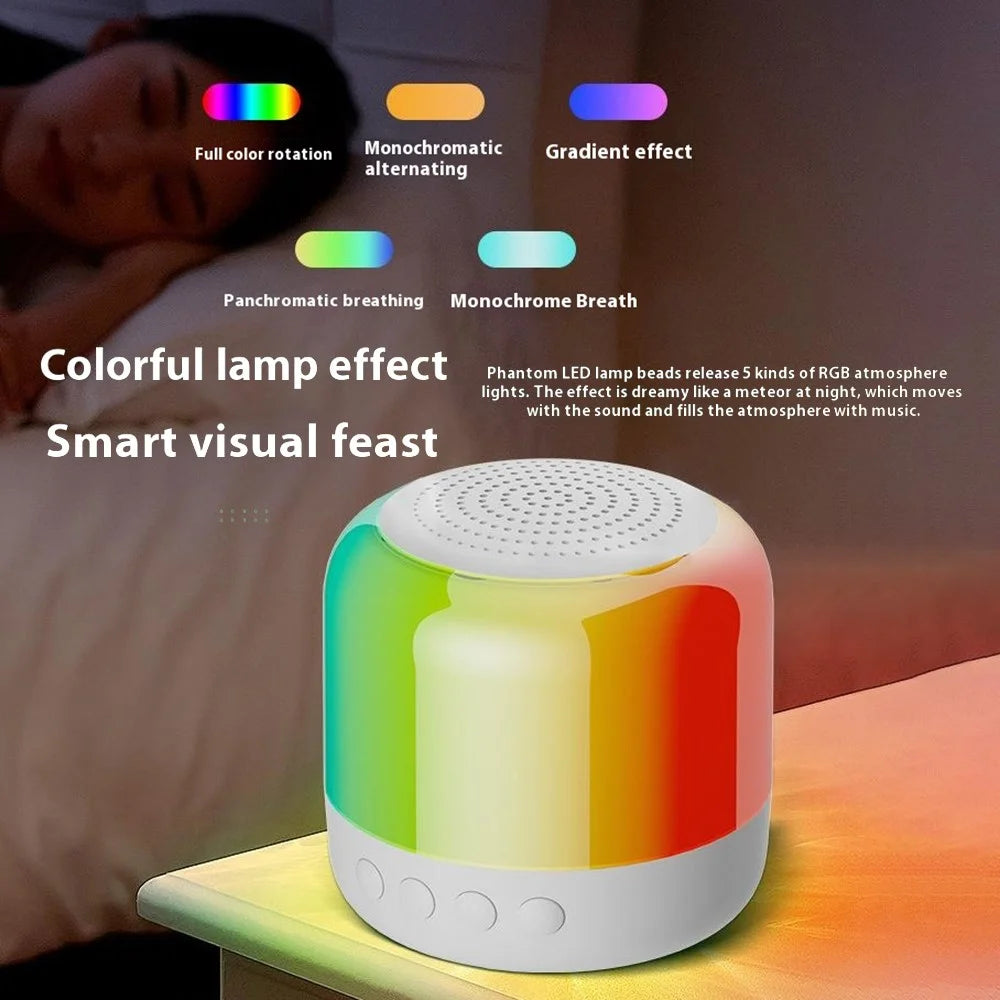 Y6C Portable Outdoor Bluetooth-Compatible Speaker Stereo Surround Wireless Mini Subwoofer with RGB Light - White - 7